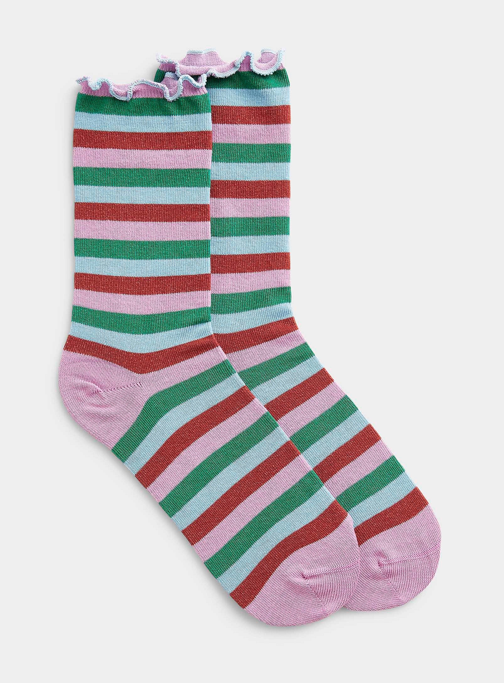 Paul Smith Stripes And Frills Sock In Green