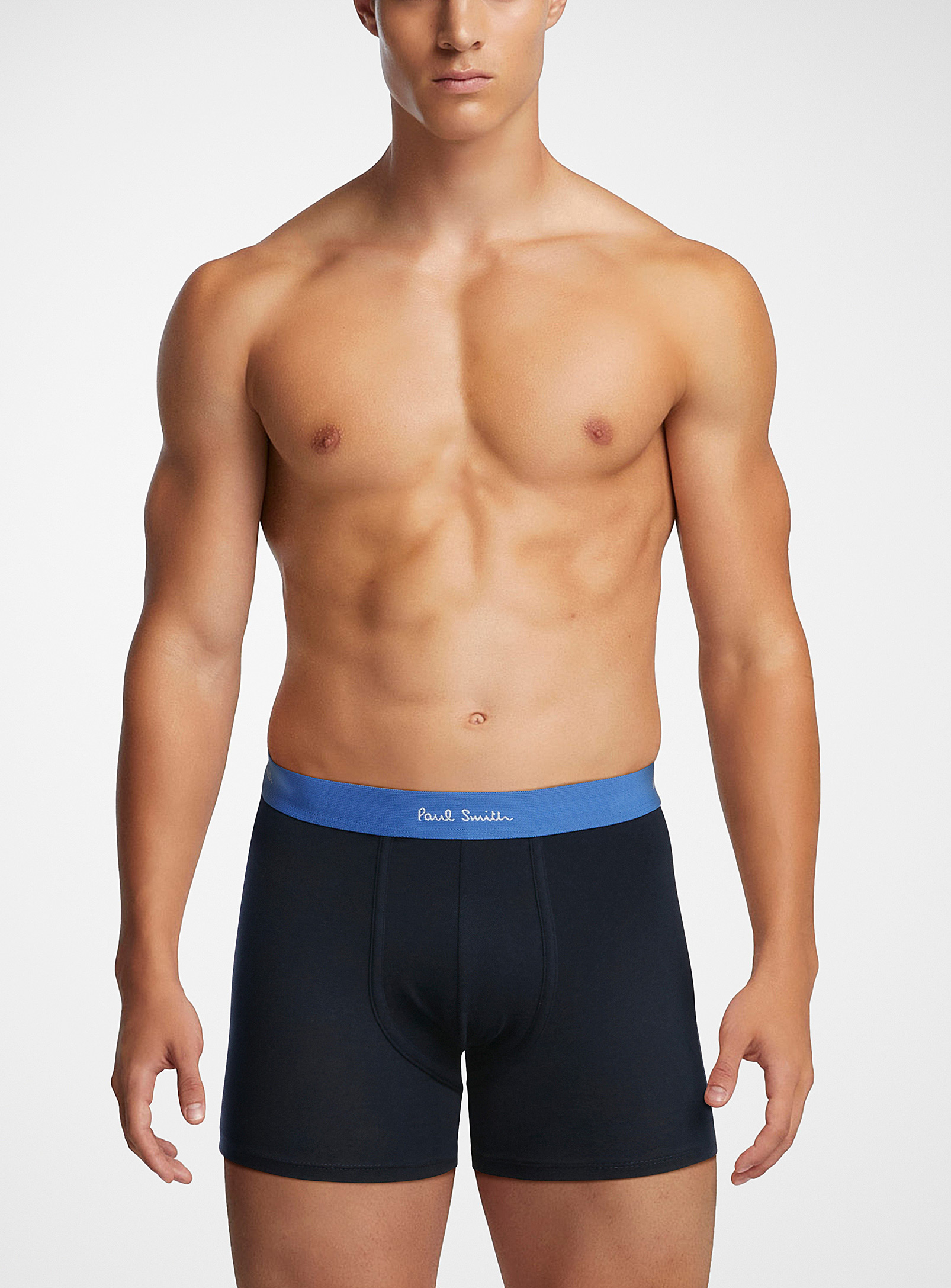 Paul Smith Colourful Waist Solid Boxer Brief In Marine Blue