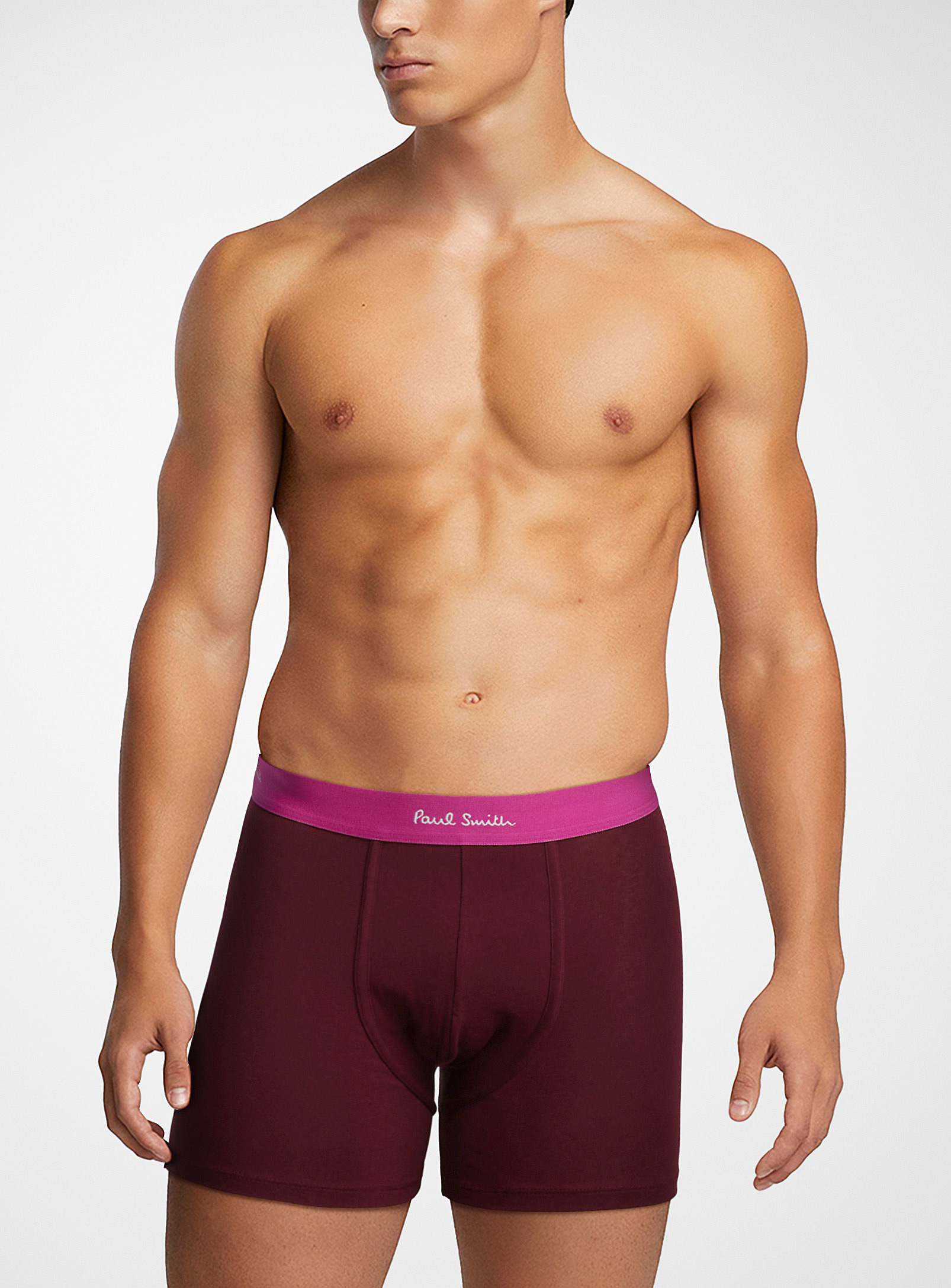Paul Smith Colourful Waist Solid Boxer Brief In Ruby Red