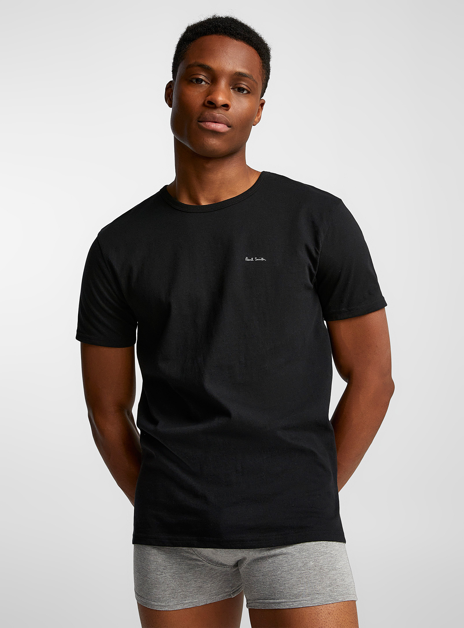 Paul Smith Cotton Logo Lounge Five Pack T-shirt In Black