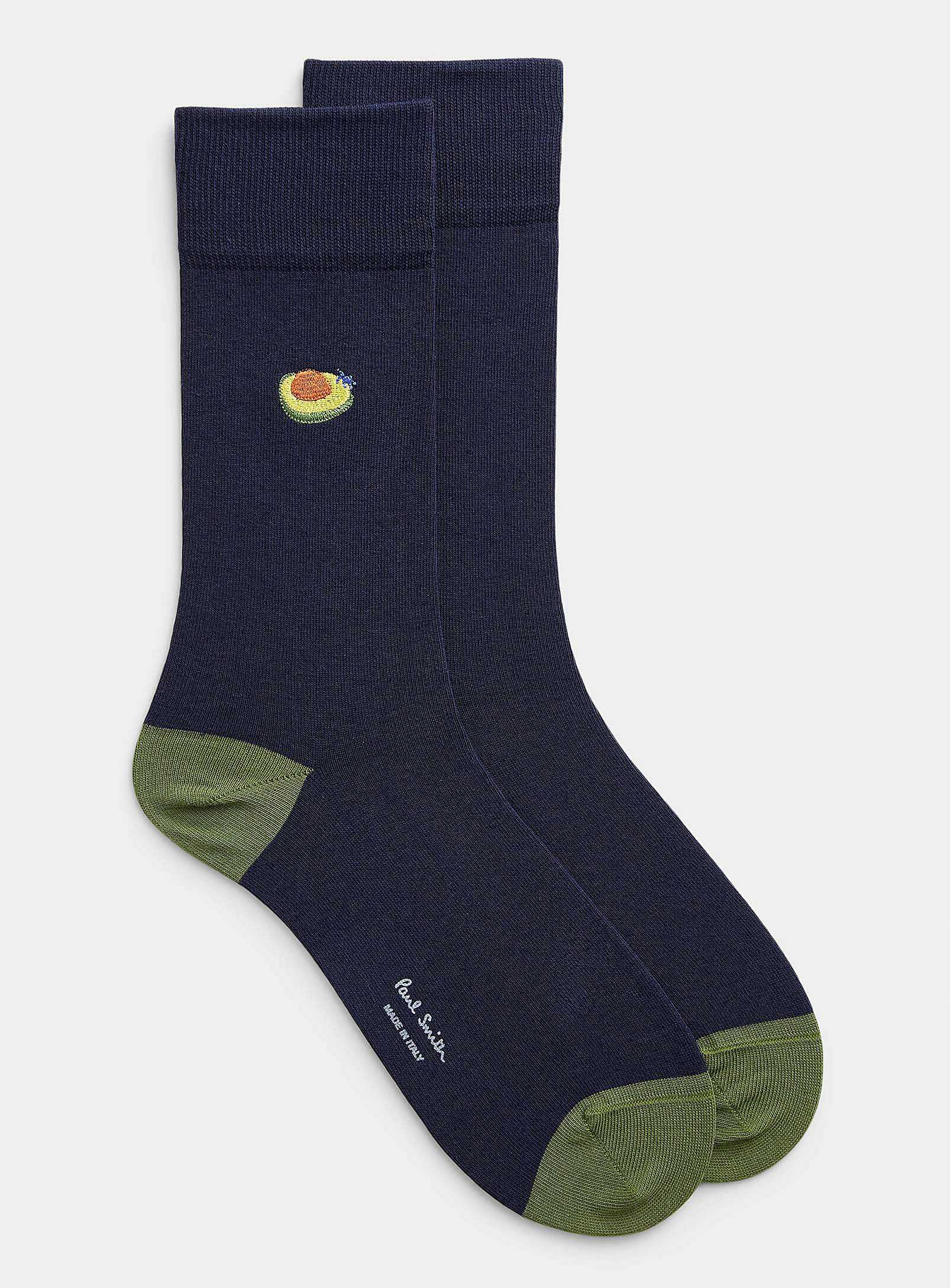Paul Smith Embroidered Fruit Sock In Blue