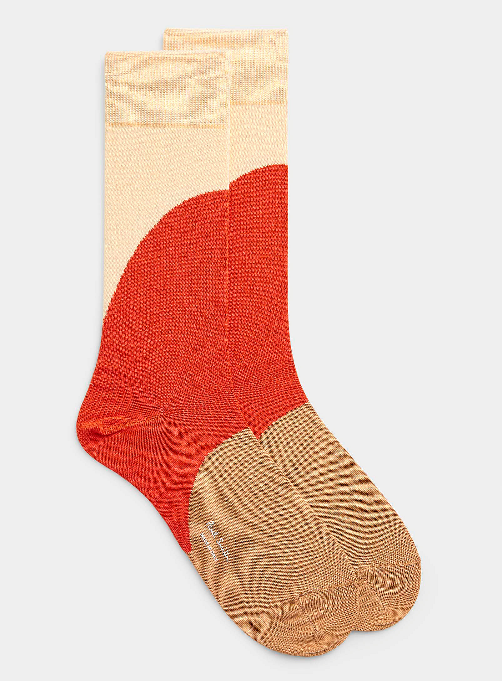 Paul Smith Cream-and-orange Sock In Gray