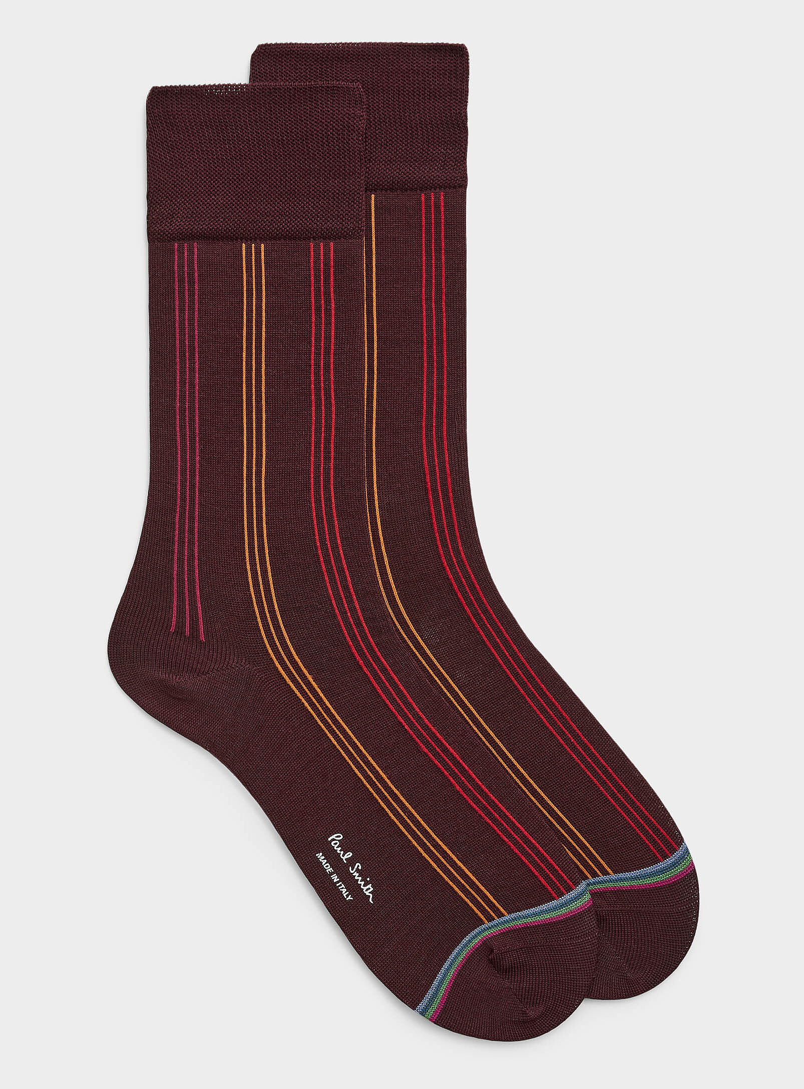 Paul Smith - Thin contrasting stripe dress socks (Men, Red, ONE SIZE)