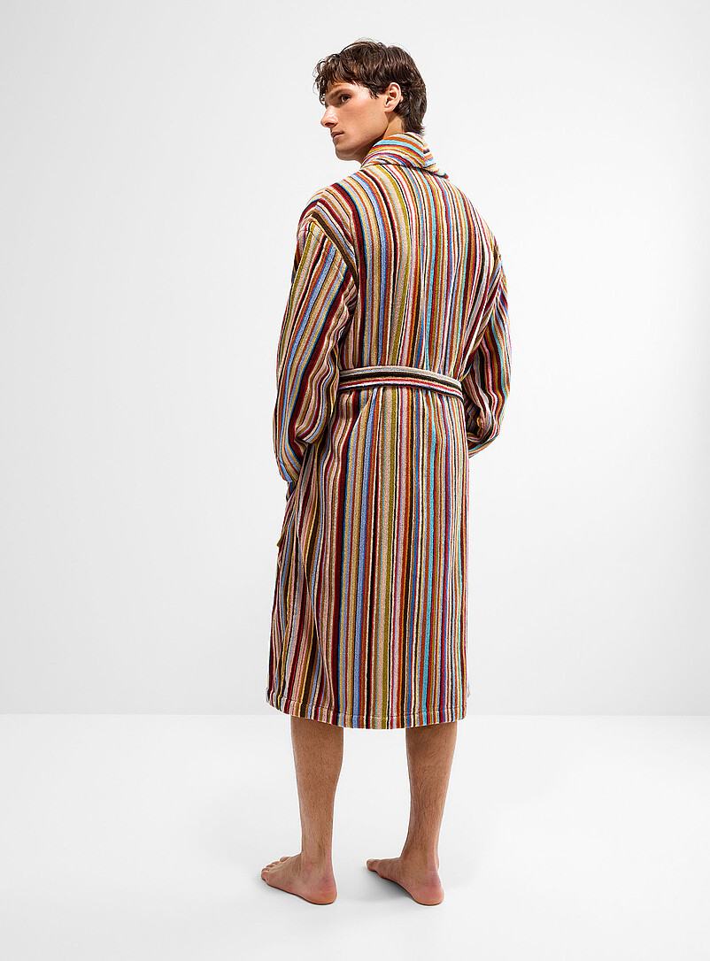 Multi-colour stripe terry robe product image 3