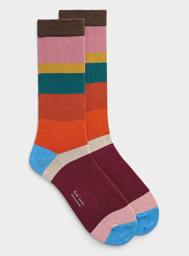 Colourful multi-stripe socks product image (primary)