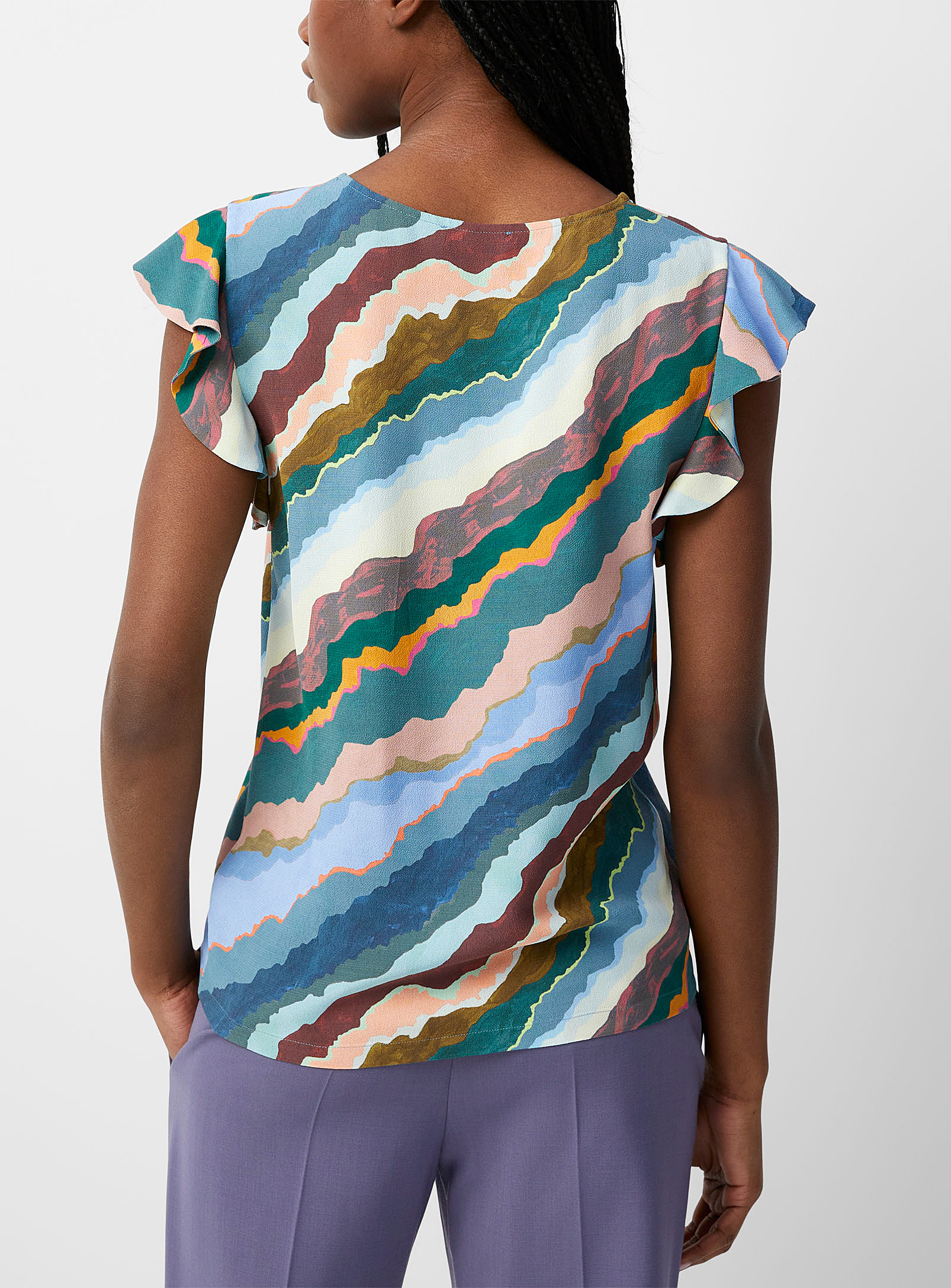 PS Paul Smith - La blouse multicolore à frisons