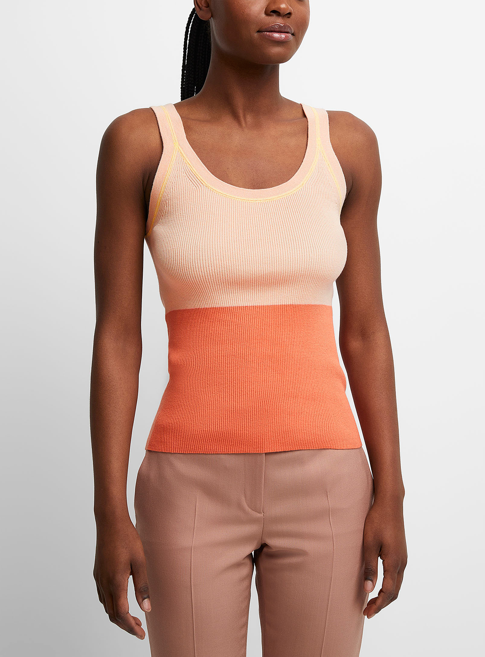 PS Paul Smith - Women's Two-tone ribbed Cami Top