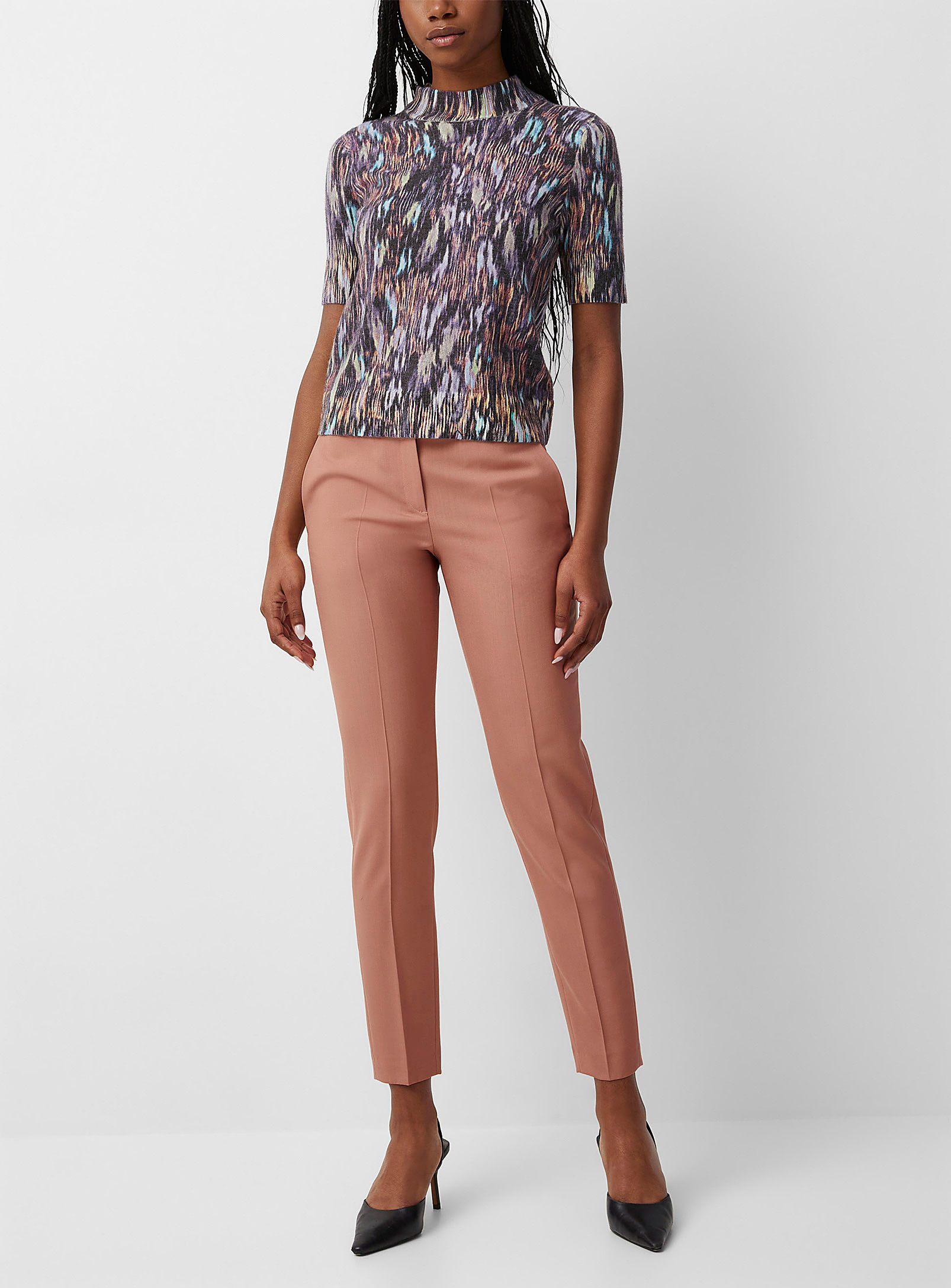 Ps By Paul Smith Dusty Pink Wool Pant In Honey