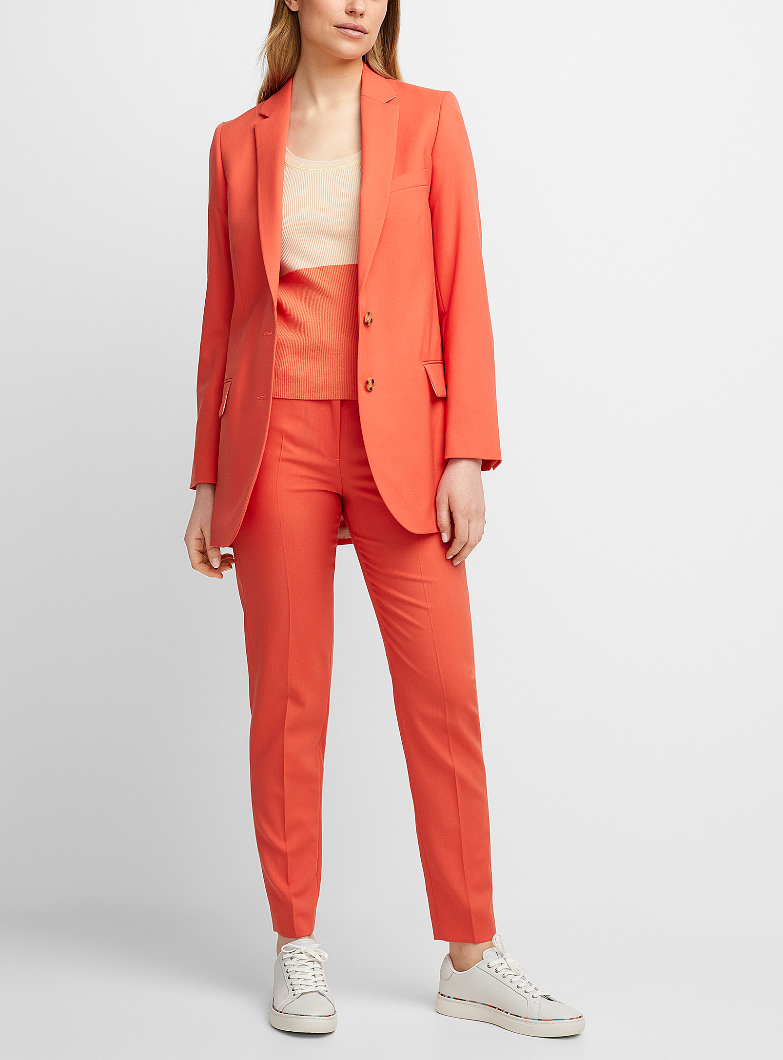 Shop Ps By Paul Smith Orange Wool Pant