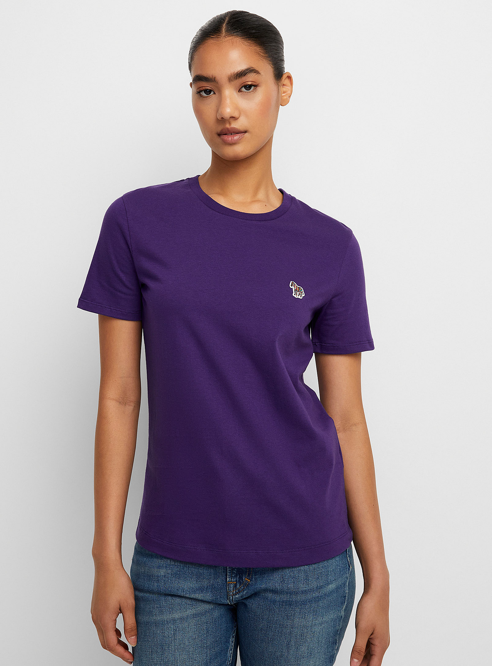 Ps By Paul Smith Zebra Crest T-shirt In Purple