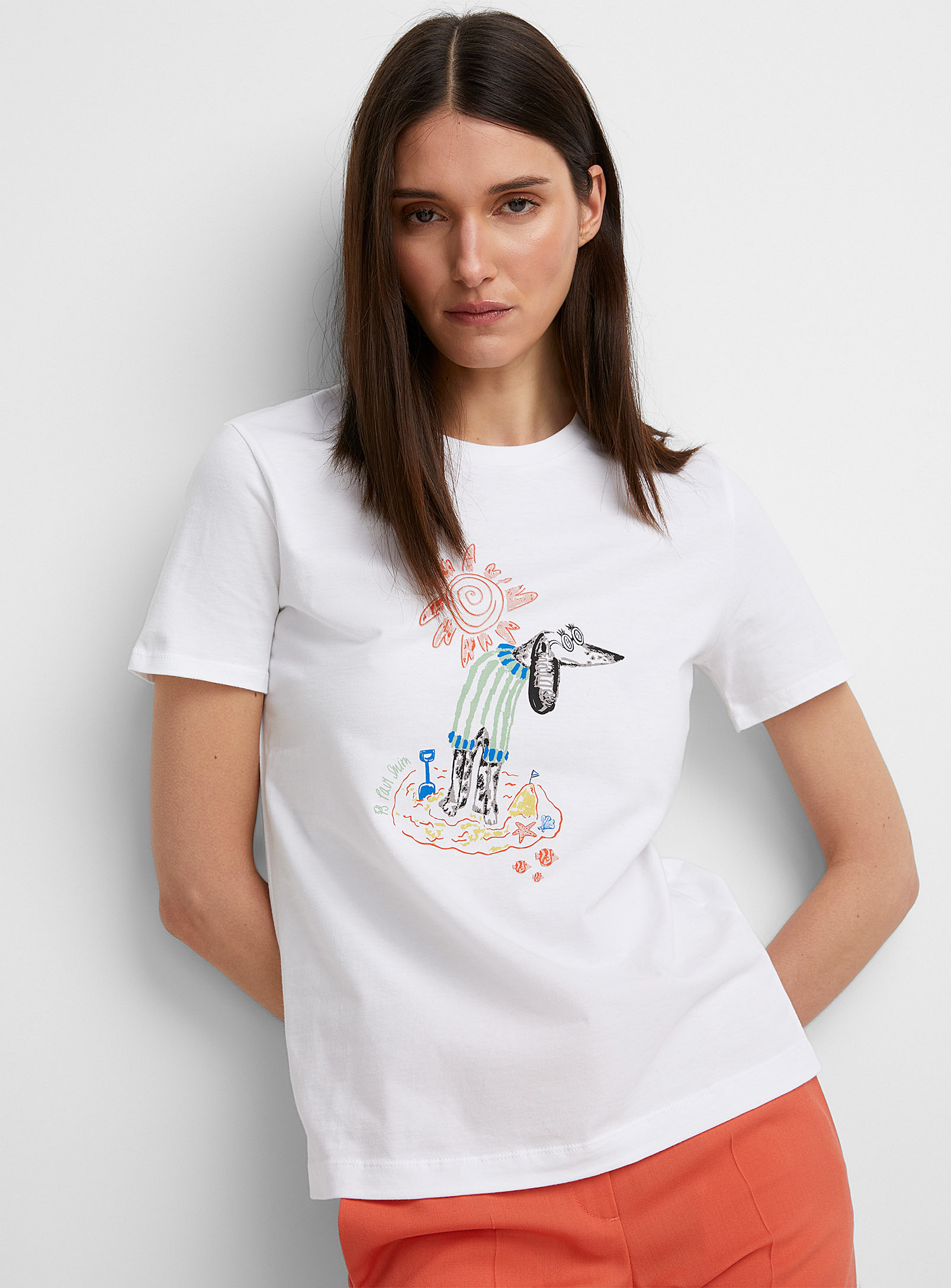 PS Paul Smith - Women's Dog at the beach T-shirt