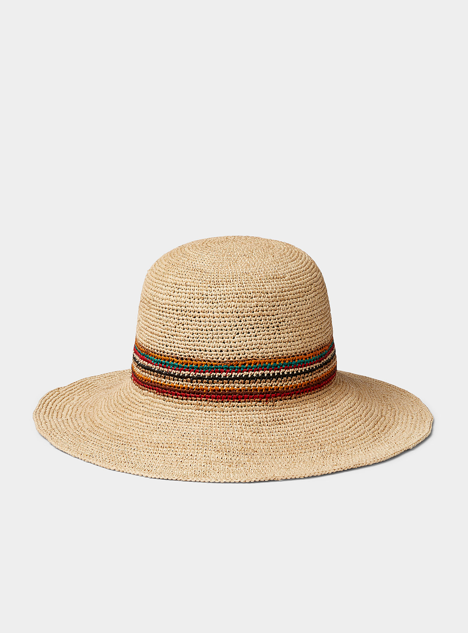Shop Paul Smith Signature Stripes Straw Hat In Sand