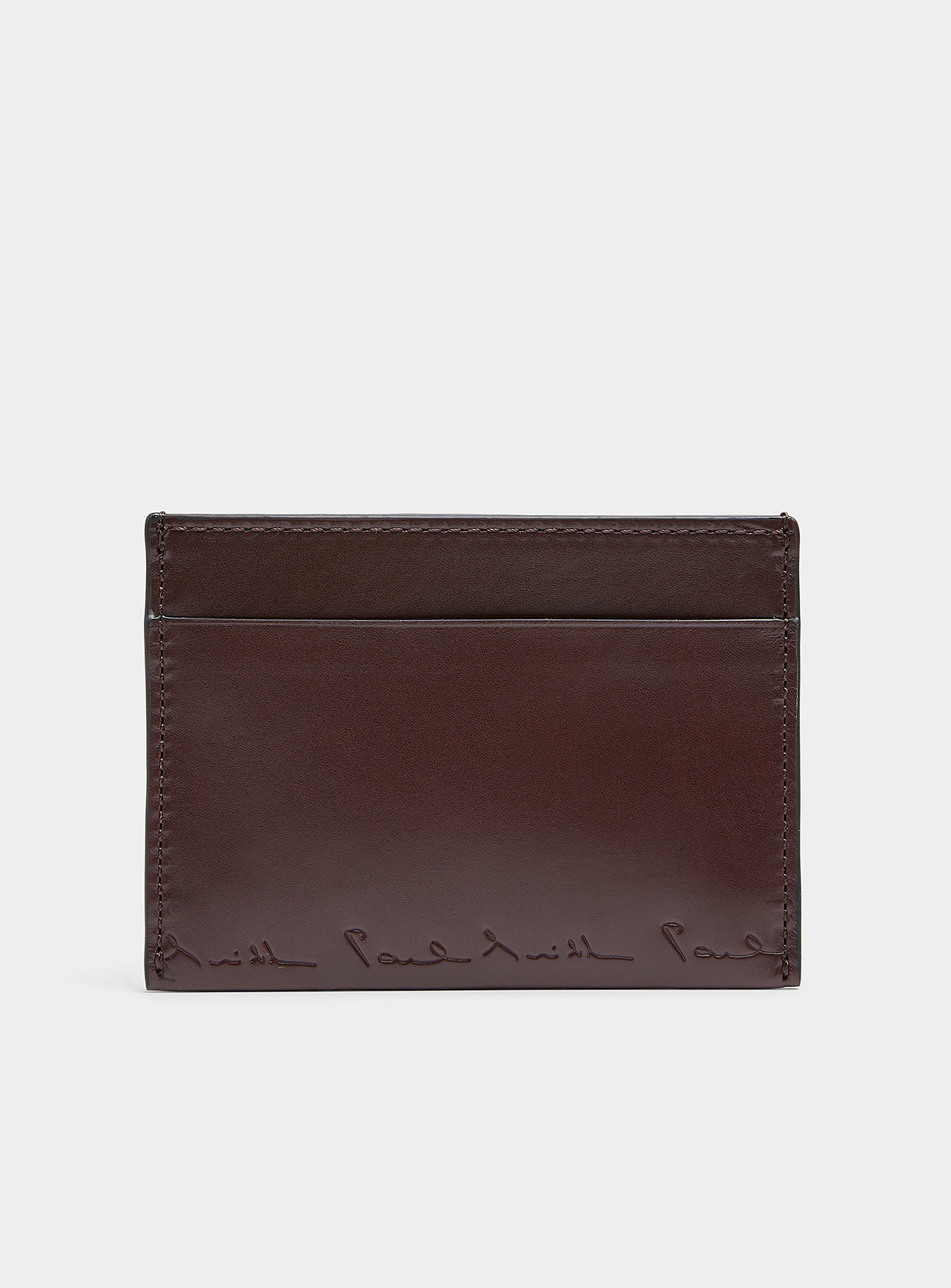 Paul Smith - Men's Brown smooth leather card holder
