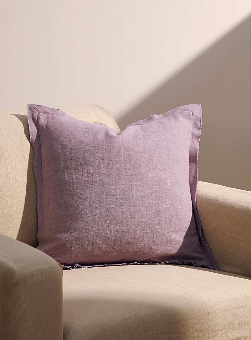 Simons Maison Pink Fringed linen-like cushion 45 x 45 cm