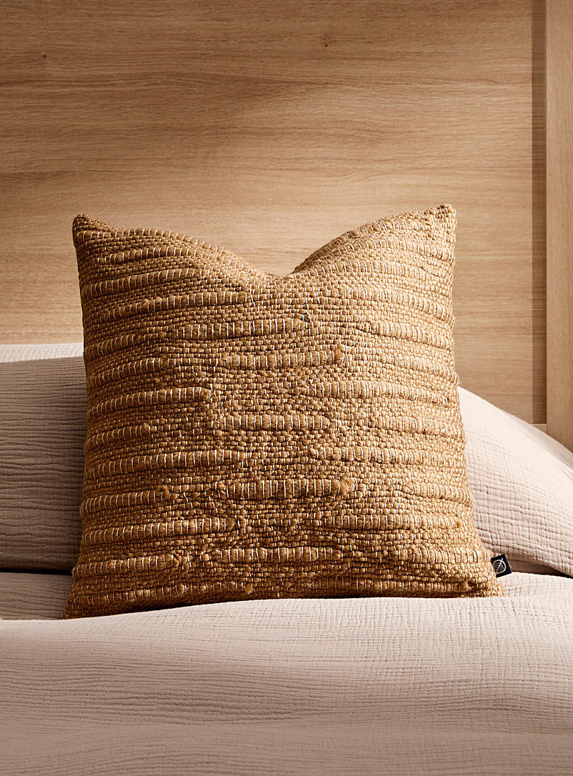 Simons Maison Ecru/Linen Textured weave cushion 45 x 45 cm