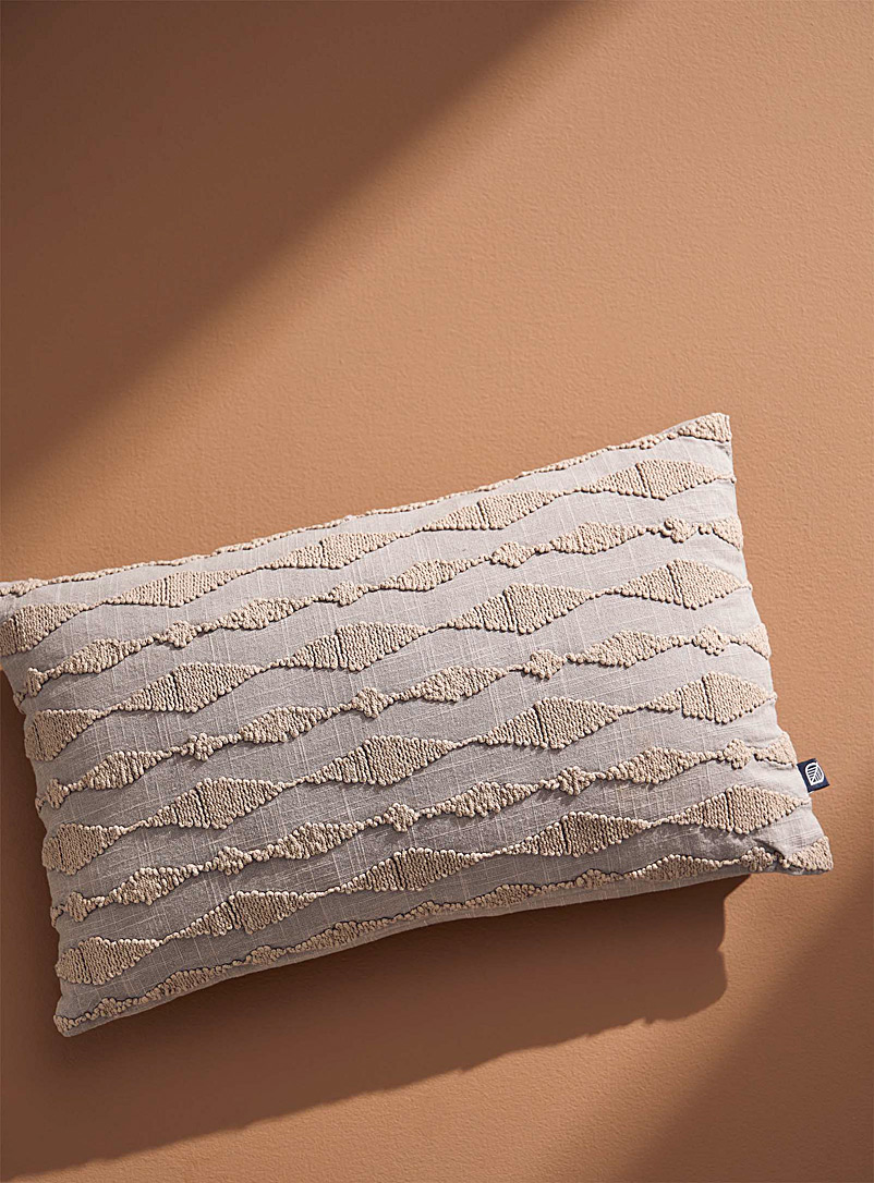 Simons Maison Grey Embroidered waves cushion 30 x 50 cm