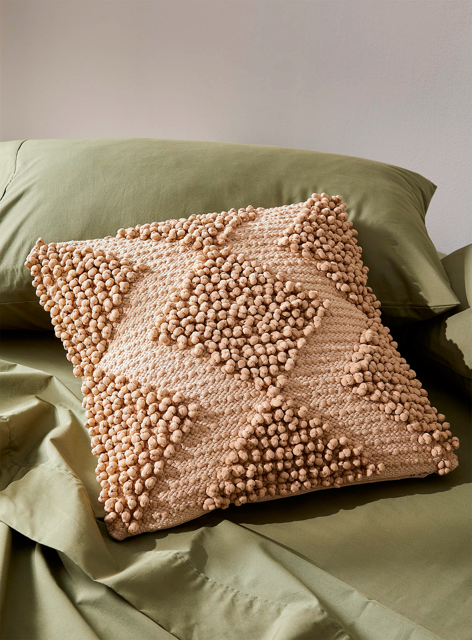 Simons Maison Geometric Bouclé Cushion 45 X 45 Cm In Cream Beige