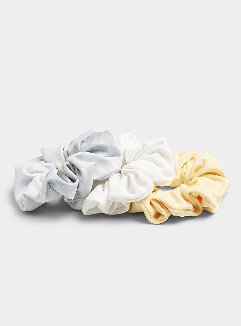I.FIV5 White Recycled scrunchie Set of 3 for women
