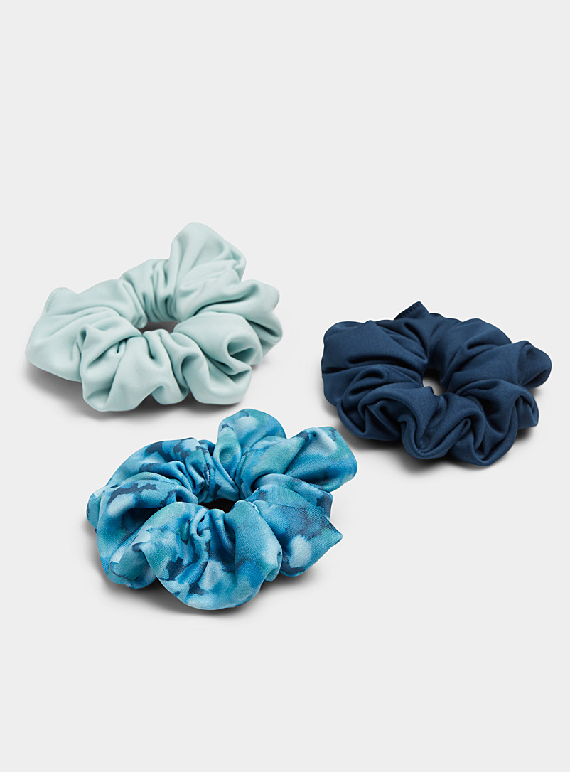 I.FIV5 Green Recycled scrunchie Set of 3 for women