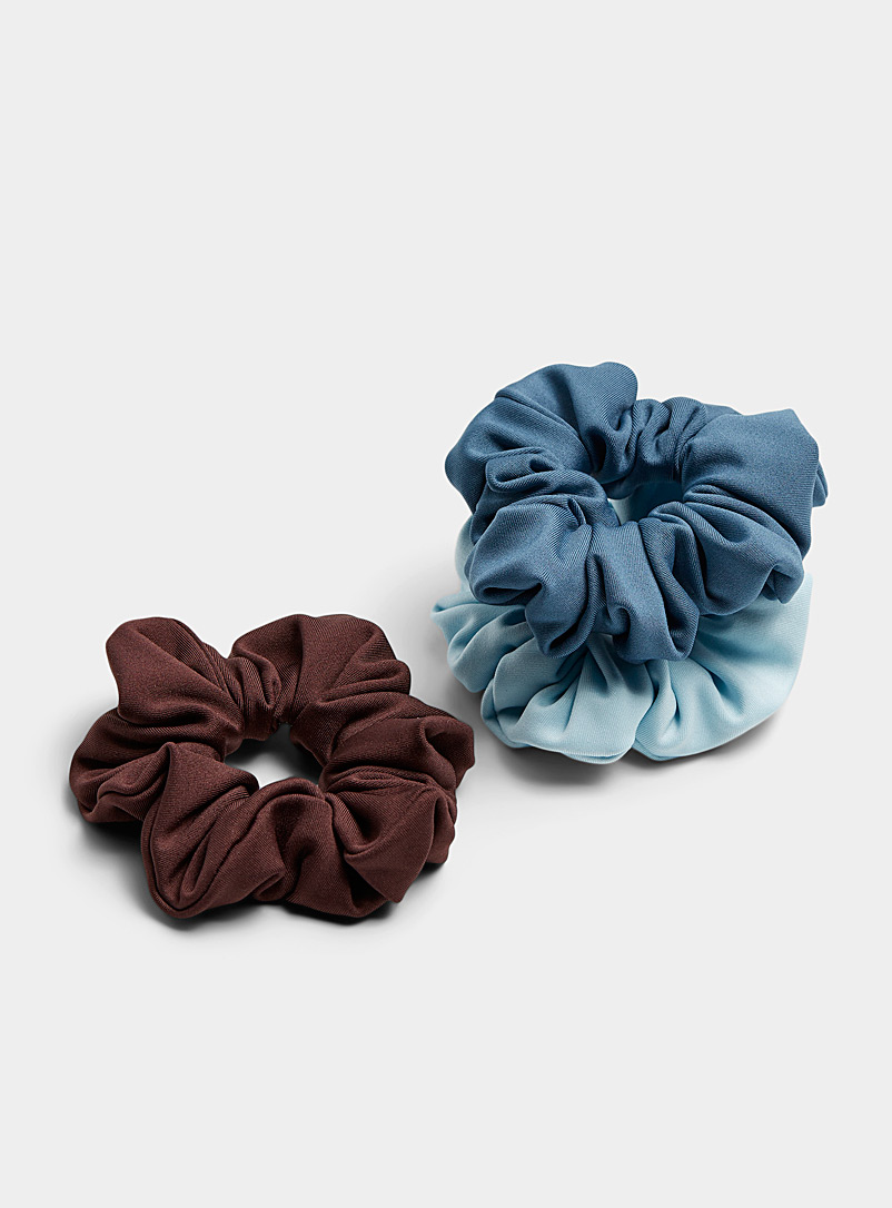 I.FIV5 Baby Blue Recycled scrunchie Set of 3 for women