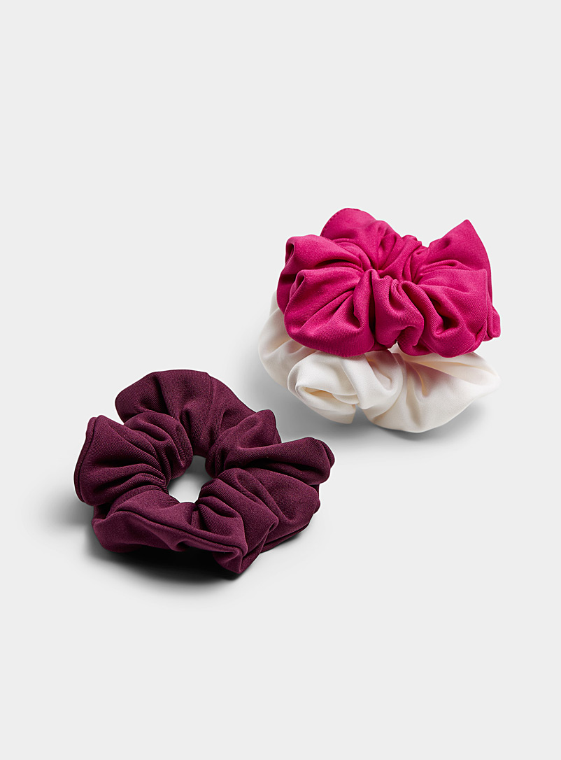 I.FIV5 Dark Crimson Recycled scrunchie Set of 3 for women