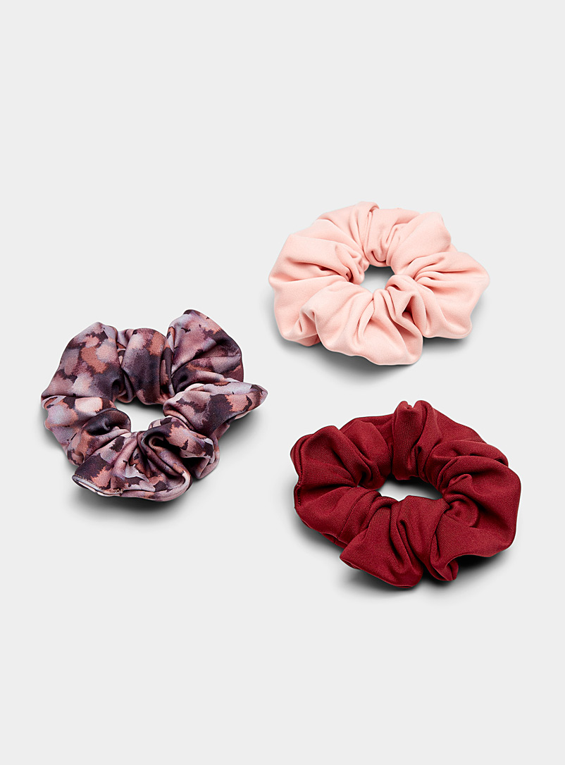 I.FIV5 Red Recycled scrunchie Set of 3 for women