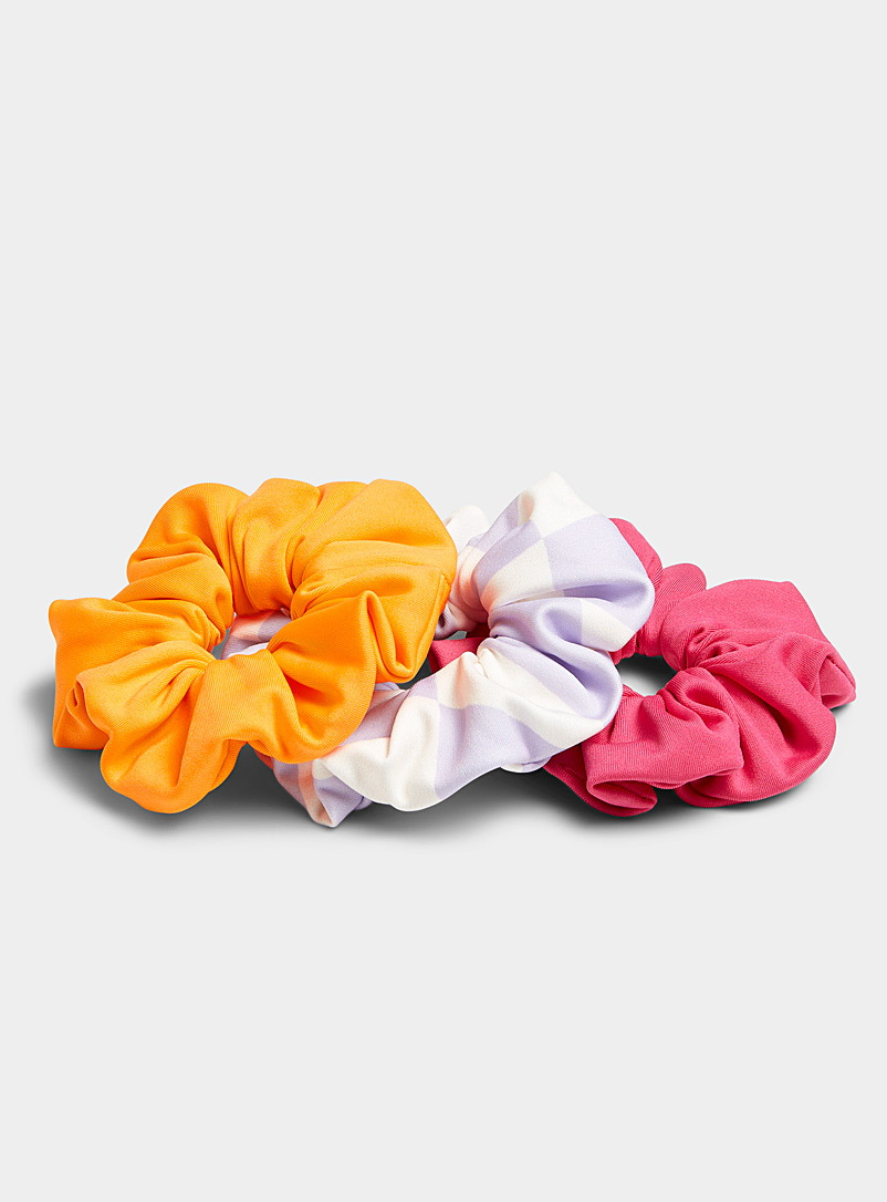 I.FIV5 Tangerine Recycled scrunchie Set of 3 for women