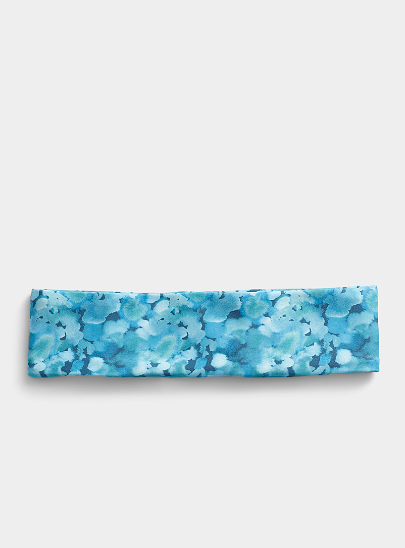 I.FIV5 Patterned Blue Silicone trim headband for women
