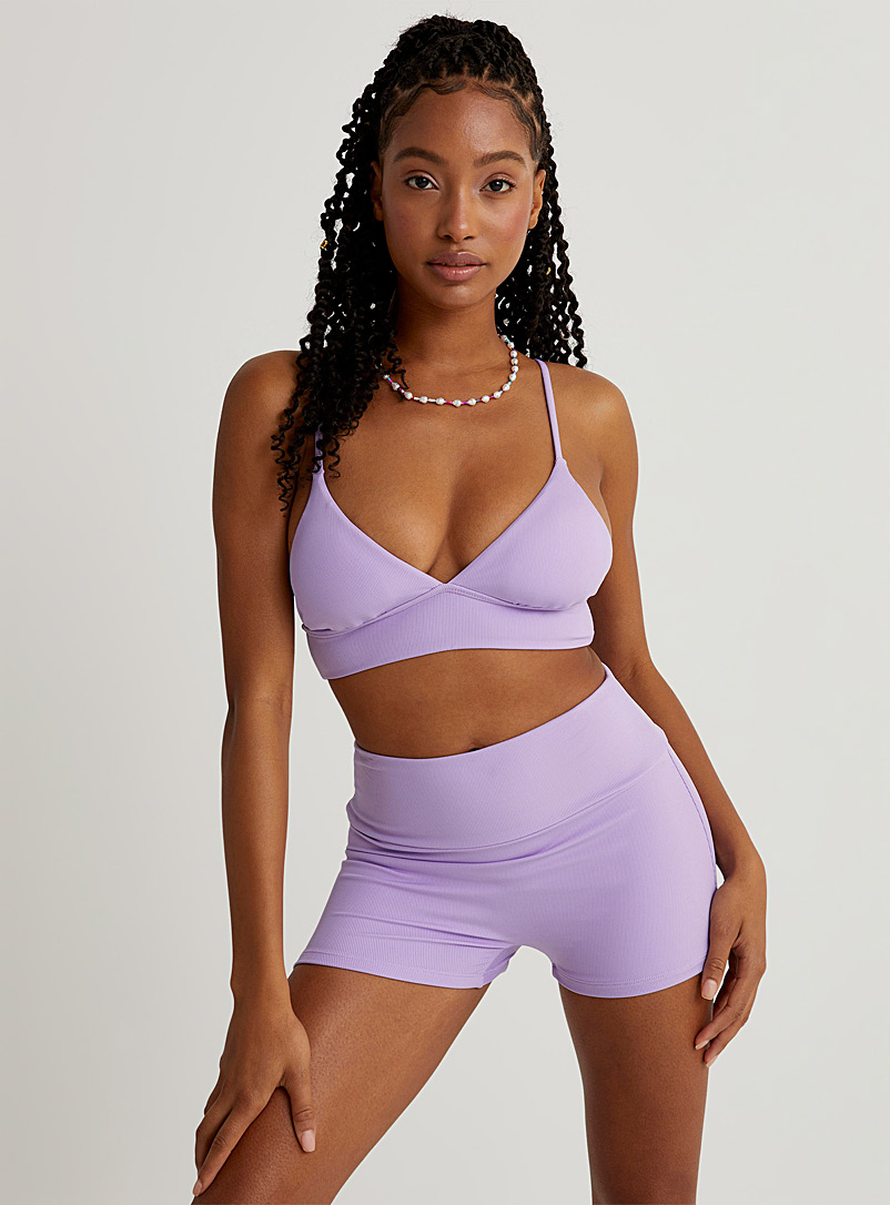Simons Lilacs Textured longline triangle bralette At Twik for women