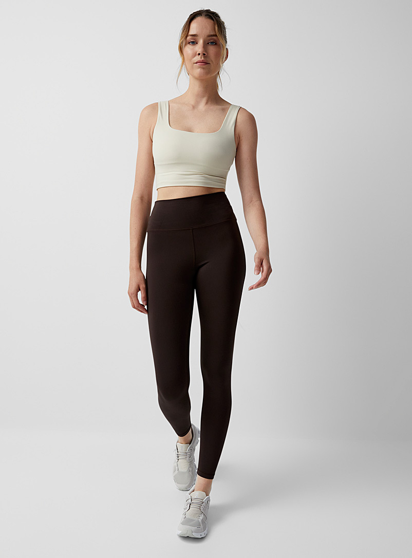 I.FIV5 Medium Brown Solid high-rise legging for women