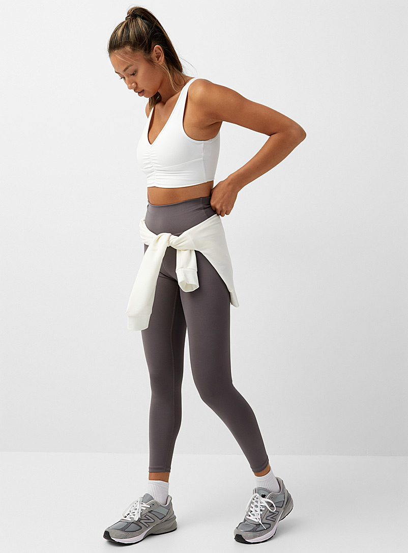 I.FIV5 Grey Austral solid high-rise legging for women