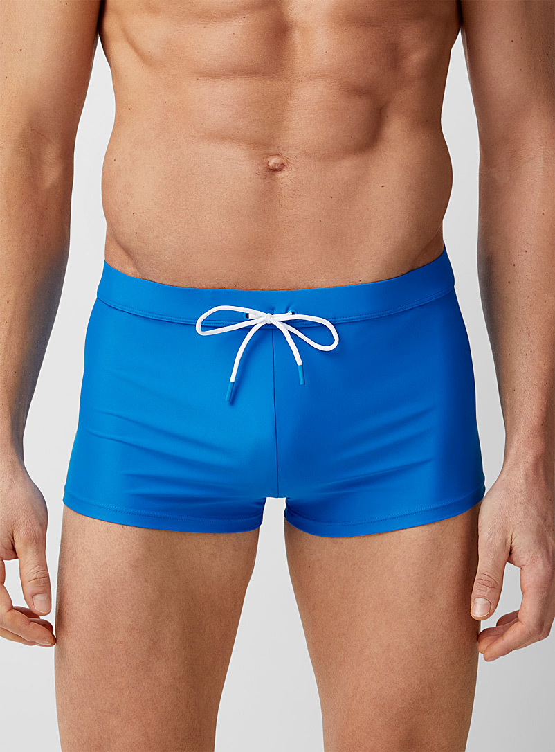 I.FIV5 Blue Recycled fibre fitted swim trunk for men