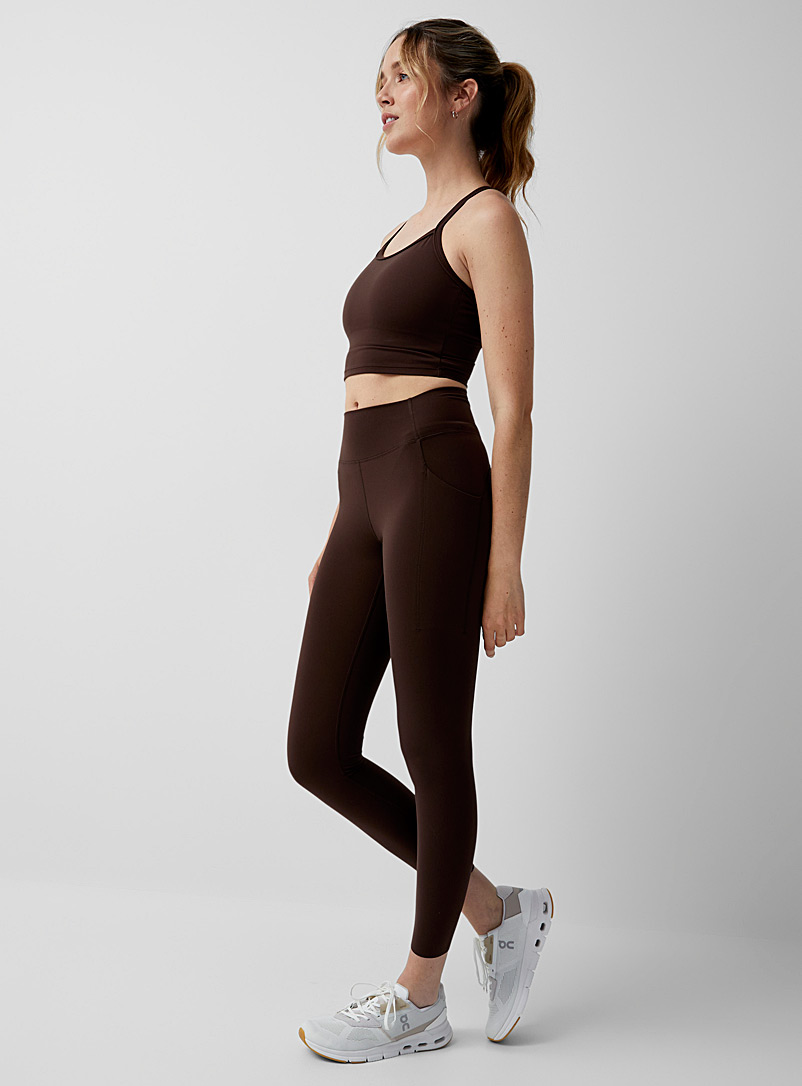 I.FIV5 Dark Brown Side-pocket legging for women