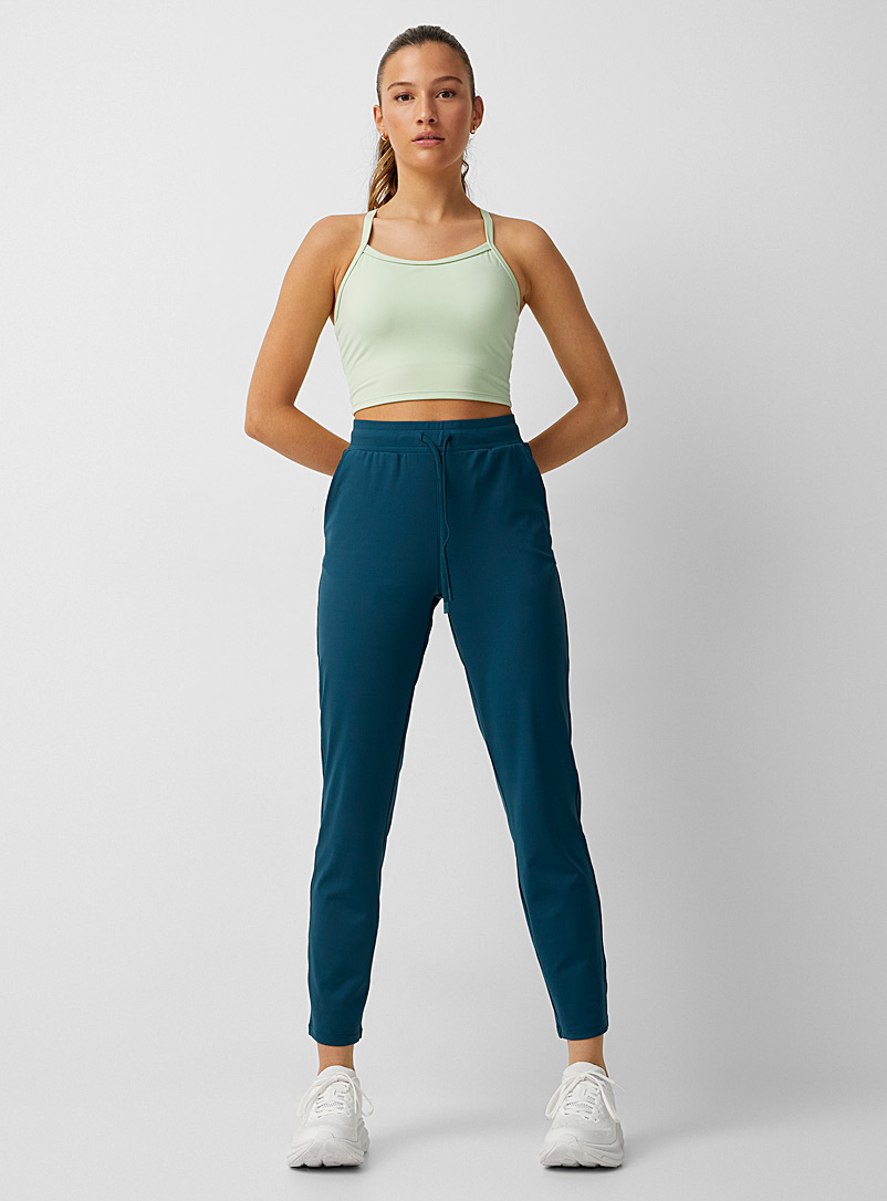 I.FIV5 Emerald Green Drawstring-waist stretch pant for women
