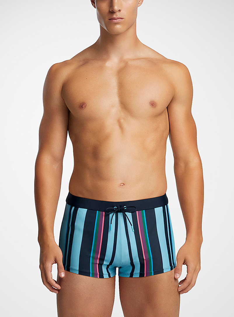 I.FIV5 Assorted Printed fitted swim trunk for men