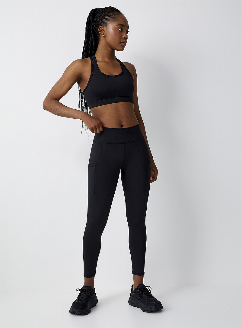 I.FIV5 Black Racerback sports bra Medium to high-impact support for women