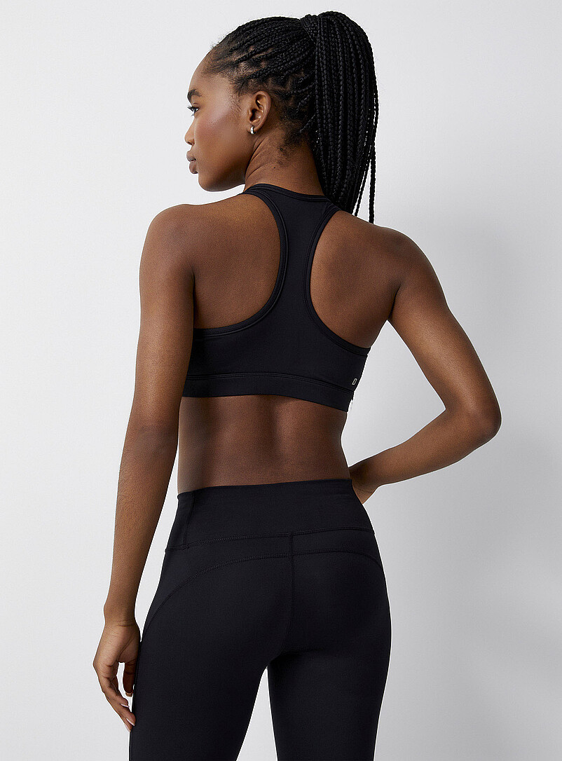 I.FIV5 Black Racerback sports bra Medium to high-impact support for women