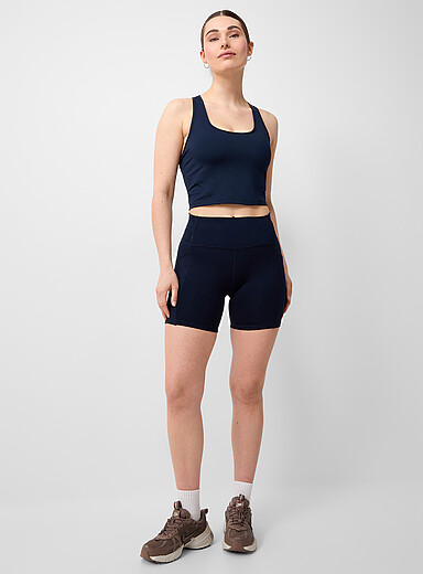 High-rise bike short with pockets 6" length