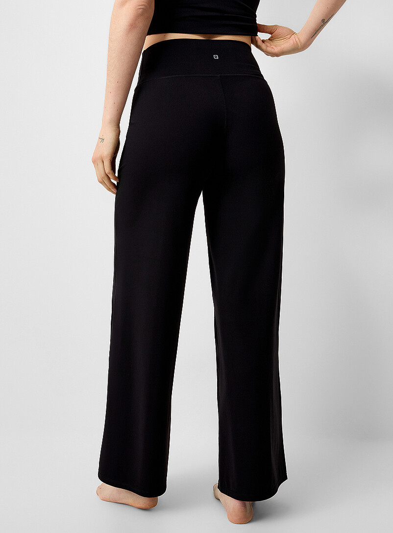 I.FIV5: Le pantalon large toucher velout&eacute; Bleu marine - Bleu nuit pour femme