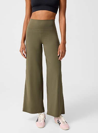 I.FIV5: Le pantalon large toucher velout&eacute; Longueur : 30,5 po Kaki - Sauge - Olive pour femme