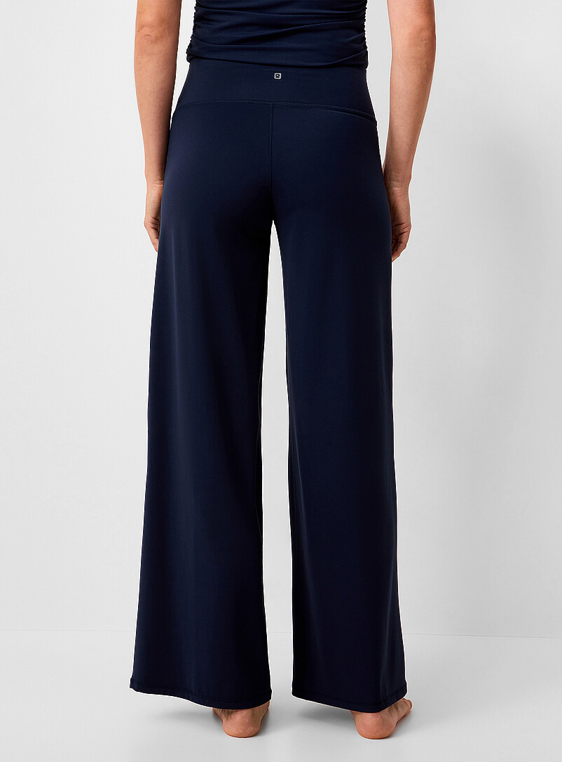 I.FIV5 Navy/Midnight Blue Velvety wide-leg pant for women