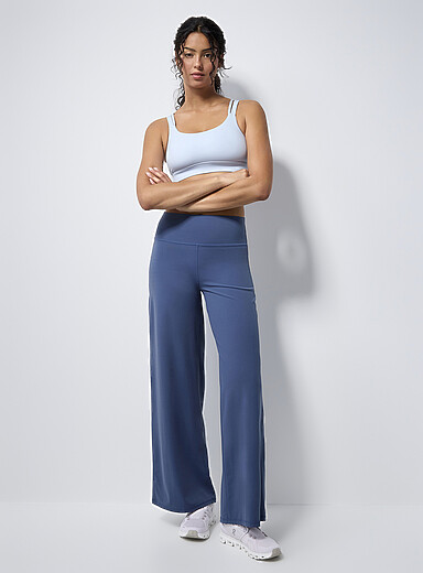 I.FIV5 Slate Blue Velvety wide-leg pant for women