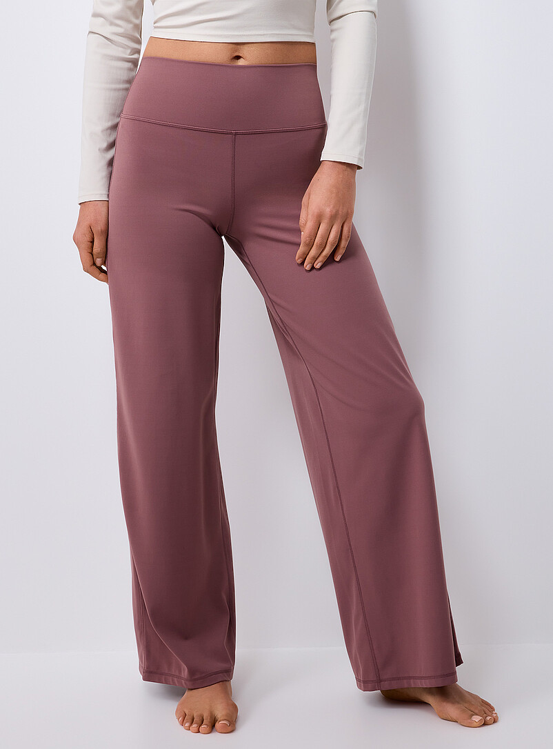 I.FIV5: Le pantalon large toucher velout&eacute; Vieux rose pour femme