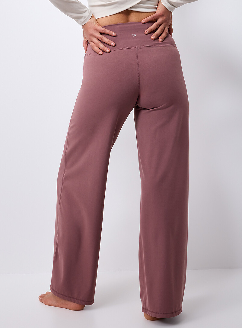 I.FIV5: Le pantalon large toucher velout&eacute; Vieux rose pour femme