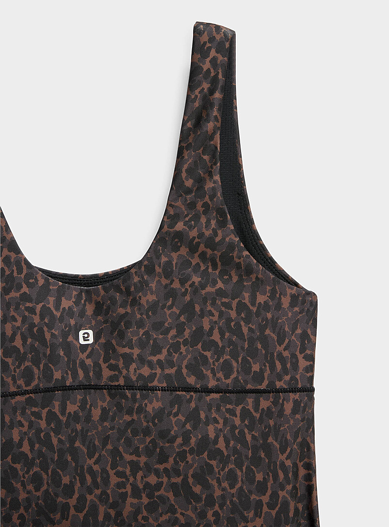 I.FIV5 Black Scoop-neck trim-details support tank Low to medium-impact support for women