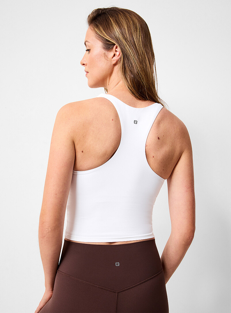 I.FIV5: La camisole de soutien toucher velout&eacute; dos nageur Sarcelle - Turquoise pour femme