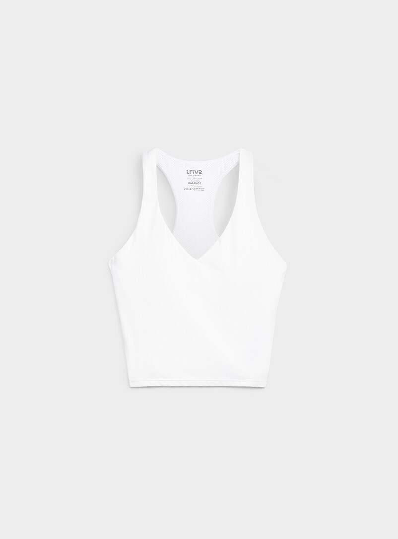 I.FIV5: La camisole de soutien toucher velout&eacute; dos nageur Sarcelle - Turquoise pour femme