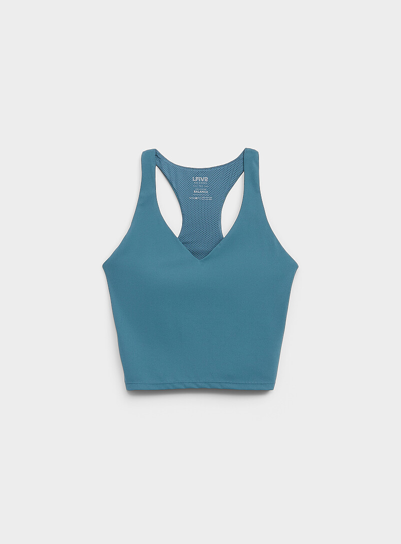 I.FIV5: La camisole de soutien toucher velout&eacute; dos nageur Sarcelle - Turquoise pour femme