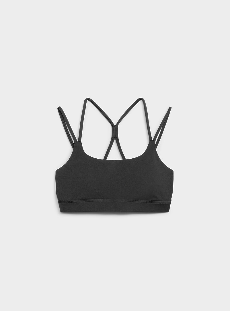 I.FIV5 Burgundy Velvety-touch multi-strap slim-fit bra for women