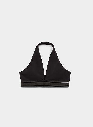 Retro crossed-back triangle bra